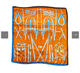 Belt Pattern Silk Touch Square Scarf